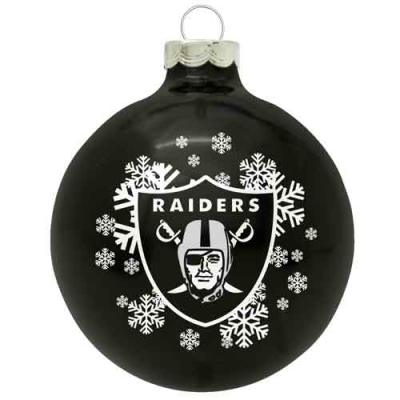 Oakland Raiders Silver Star Ornament