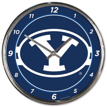 Brigham Young University Chrome Team Clock