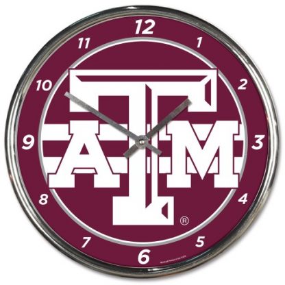 Texas A&M University Chrome Team Clock