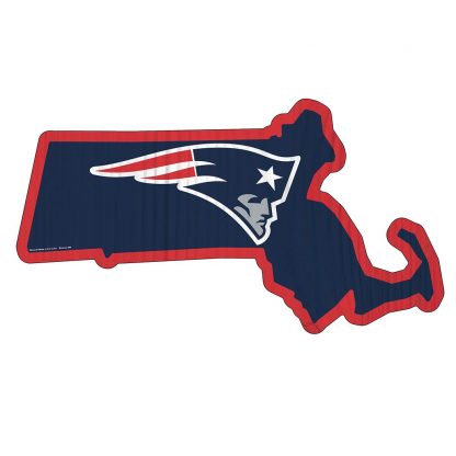 New England Patriots State Wood Sign